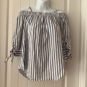 INZ 3/4 Blue/White Blouse